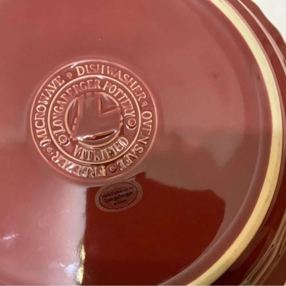 Longaberger Pottery red 10” Pie Plate